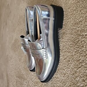Silver Loafers for Women